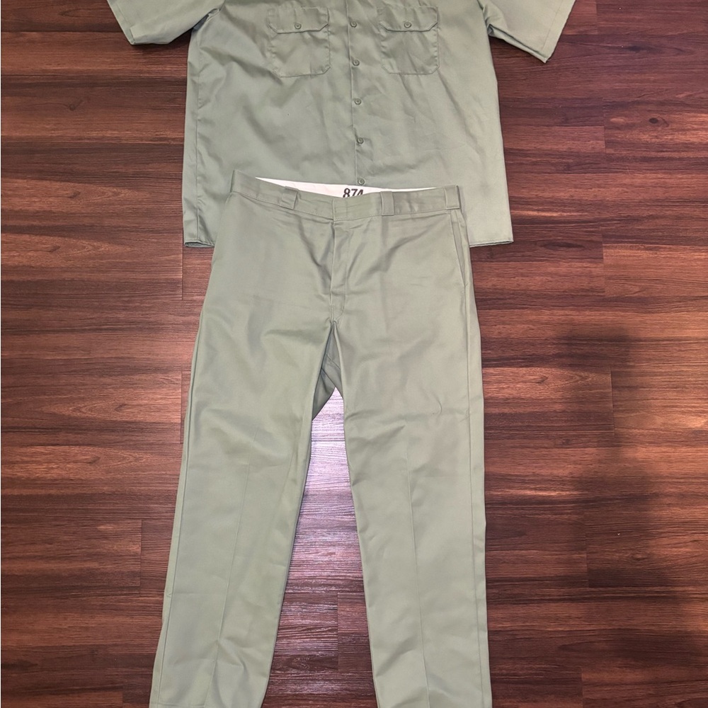 Dickies Icon Workwear Suit: 2XL Shirt & 40x32 Pant - Iceberg Green